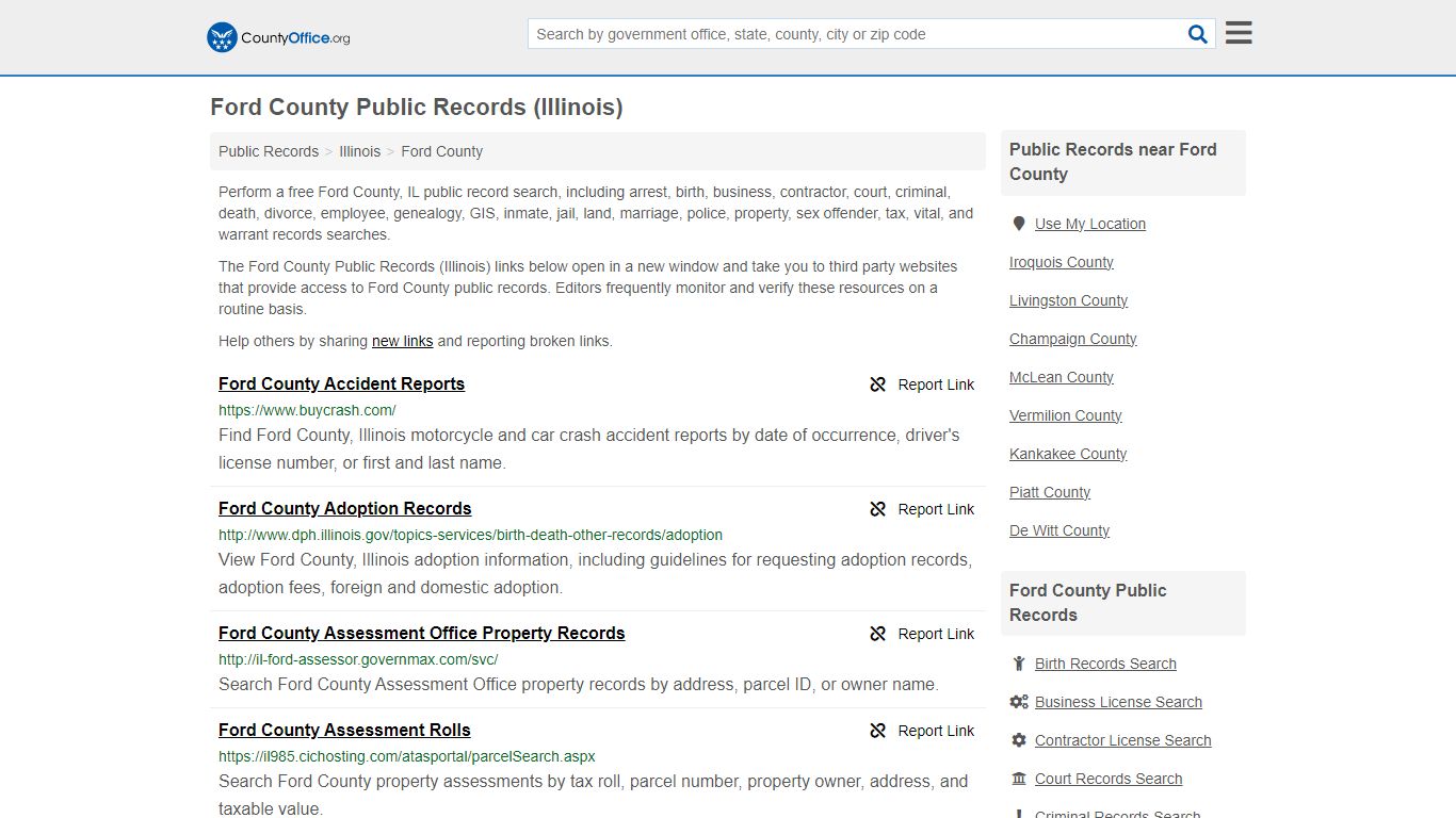 Public Records - Ford County, IL (Business, Criminal, GIS, Property ...